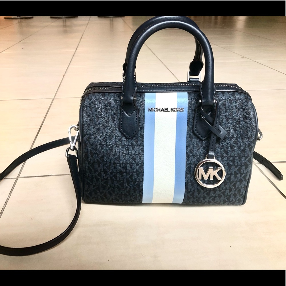 AUTHENTIC MICHAEL KORS Logo Stripe Satchel  Bag (small)